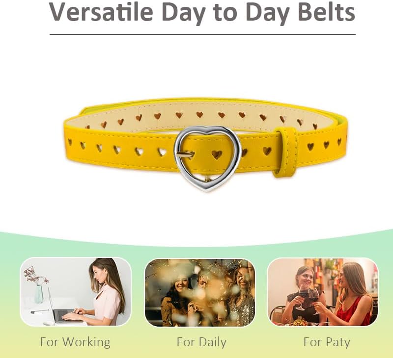 YALLNASL Retro Y2k Star Waist Belt for Girls Goth Punk Rock Belt for Jeans Dress Adjustable Faux Leather Belt Vintage - Image 4